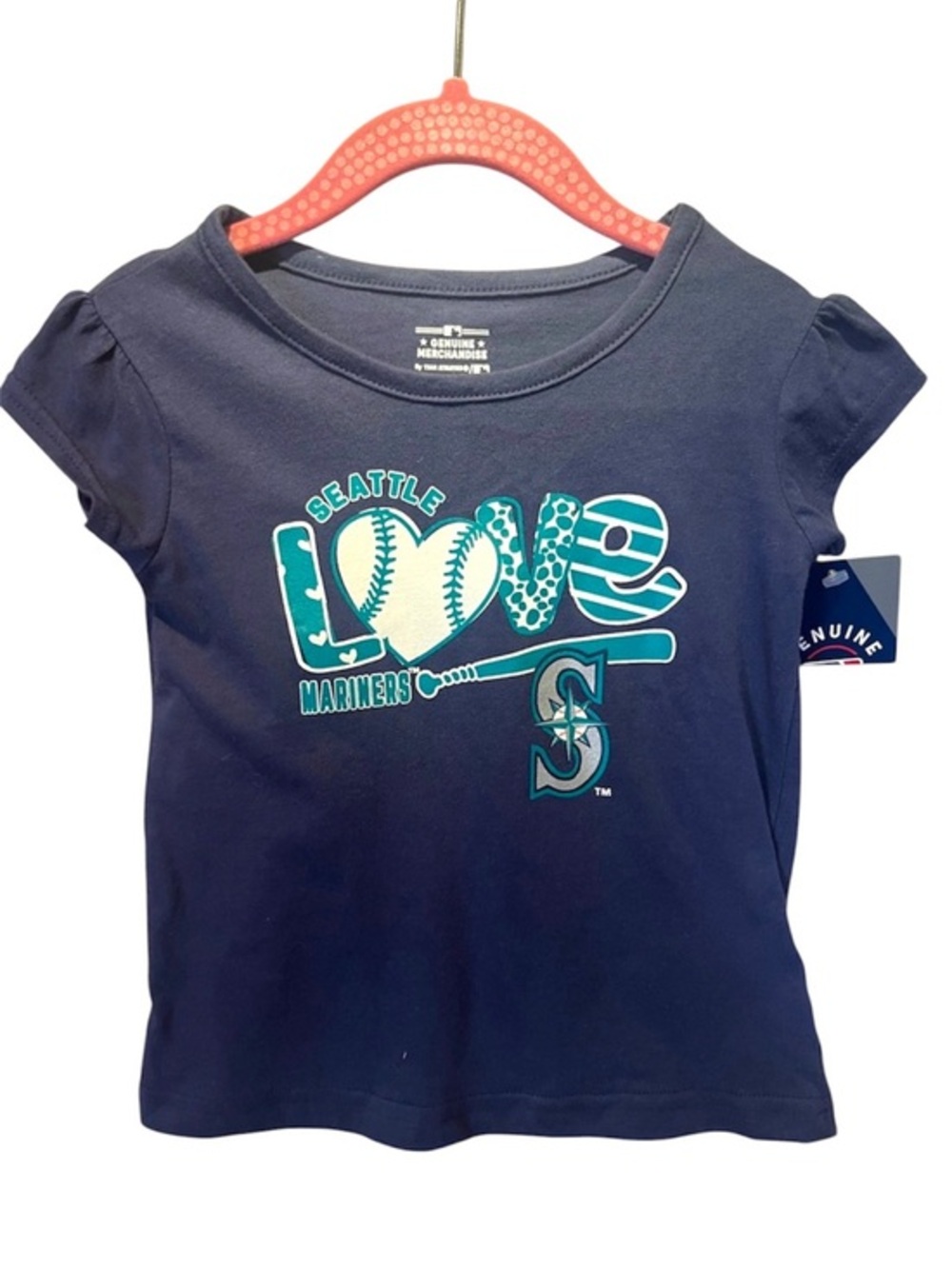 New Seattle Mariners Toddler Girl’s T Shirt MLB Baseball Size 2T NWT